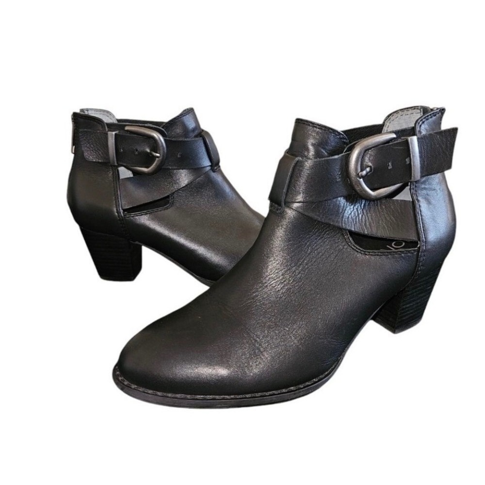 Vionic Rory Leather Booties | Vionic Black Ankle Boots | Size 8
